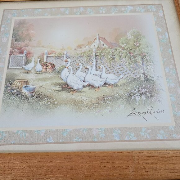 Andres Orpinas art geese in the barnyard vintage - Picture 5 of 7